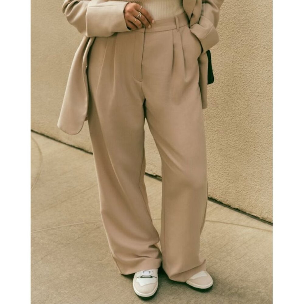 ABERCROMBIE & FITCH sloane tailored high rise wide leg pants size 34 LONG